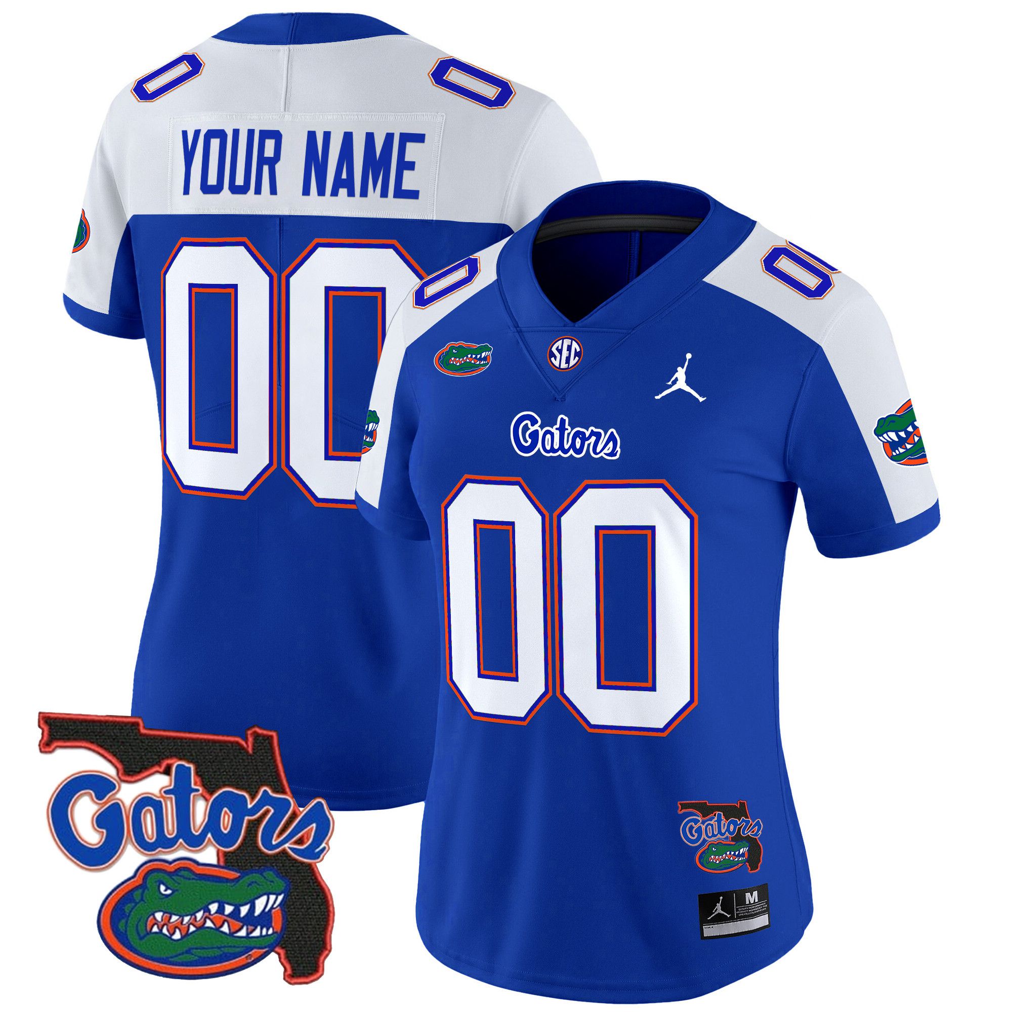 Women Florida Gators Blue 2024 Florida Patch Vapor Limited Custom NCAA Jersey->customized ncaa jersey->Custom Jersey